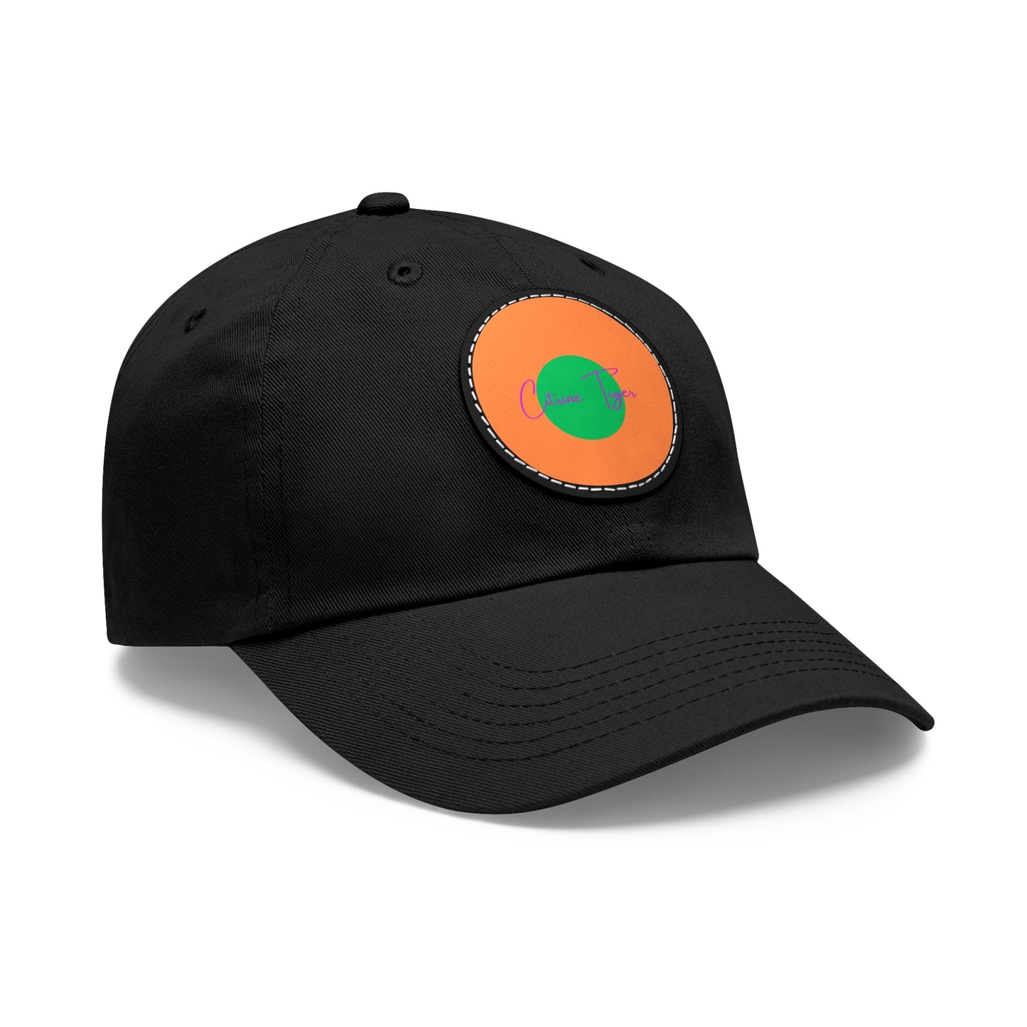 Dad Hat with Leather Patch (Round)