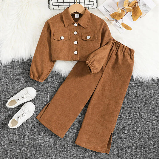 Girls Fashion Coat+Pants Set