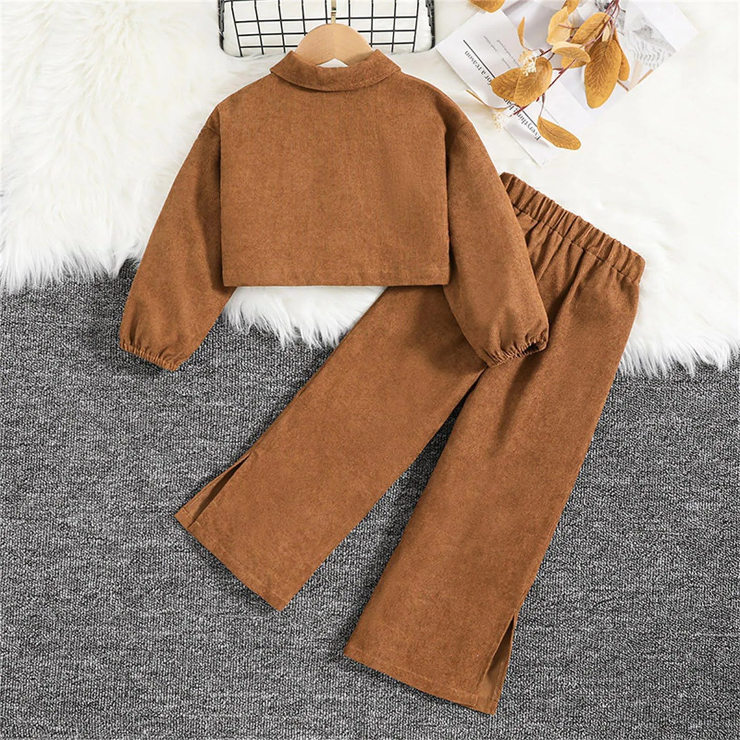 Girls Fashion Coat+Pants Set