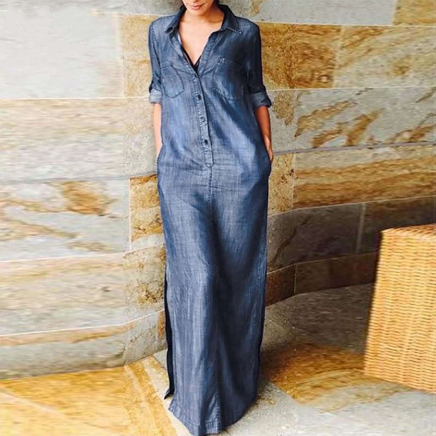 Denim Long Dress