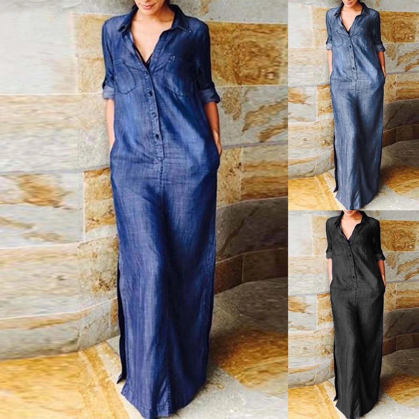 Denim Long Dress