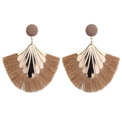 Fan Shaped Tassel Earrings