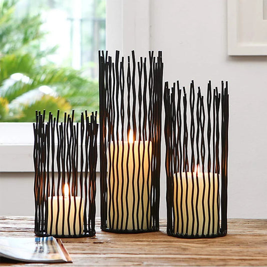 metal wire willow candle holders