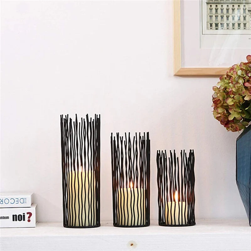 metal wire willow candle holders