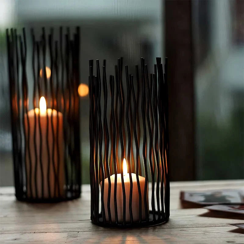 metal wire willow candle holders