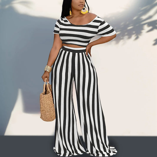 White Striped Set