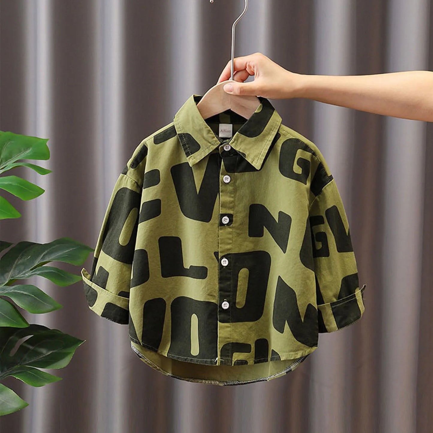 Boys' Letter Print Jacket Shirt