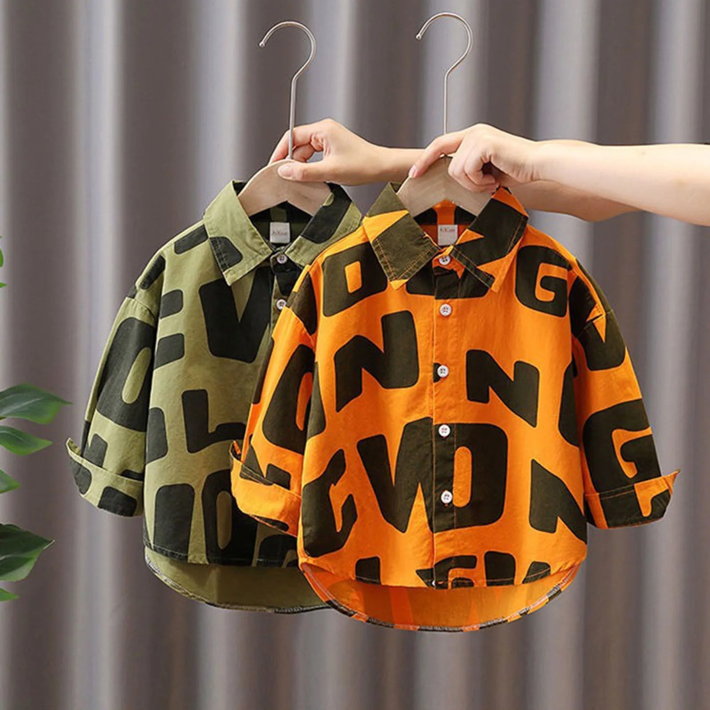 Boys' Letter Print Jacket Shirt