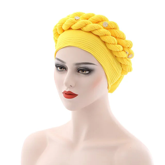 Double Braid Diamonds Halo Turban