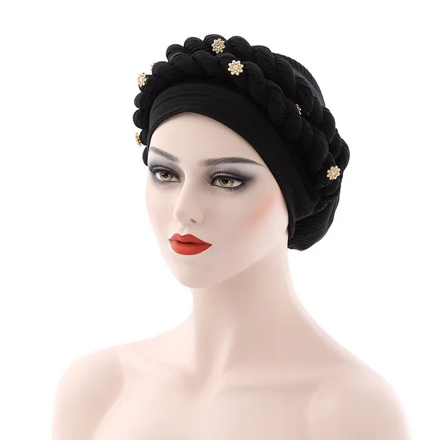 Double Braid Diamonds Halo Turban