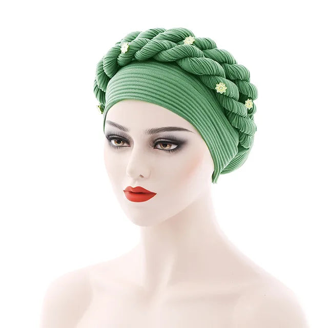 Double Braid Diamonds Halo Turban