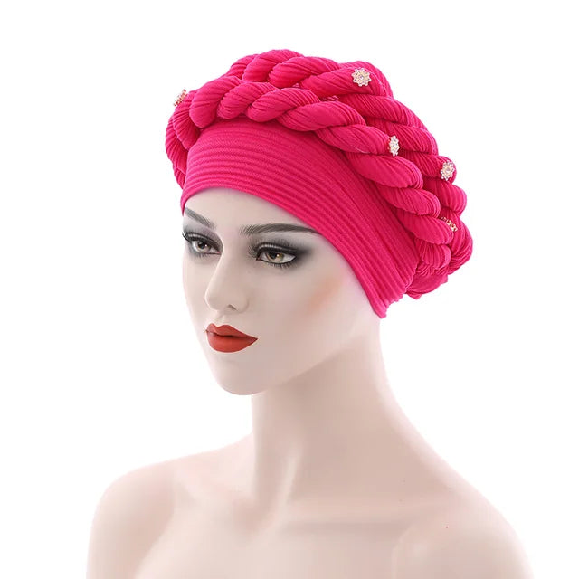 Double Braid Diamonds Halo Turban