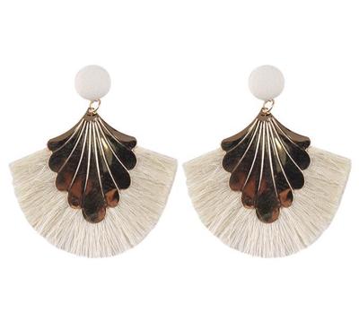 Fan Shaped Tassel Earrings