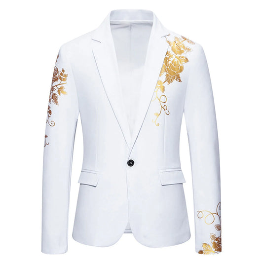 Gold Applique Suit Jacket For Men