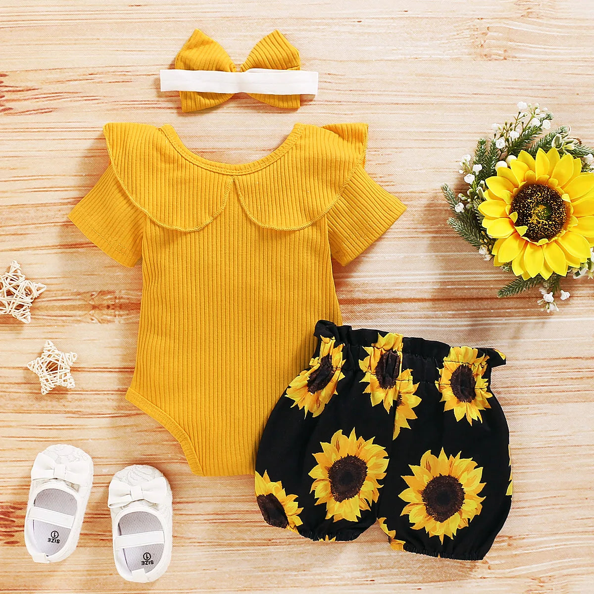 Sunflower Baby Girl Short Set