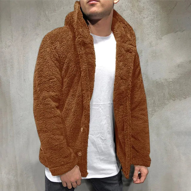 Luxury men's hooded sweater coat