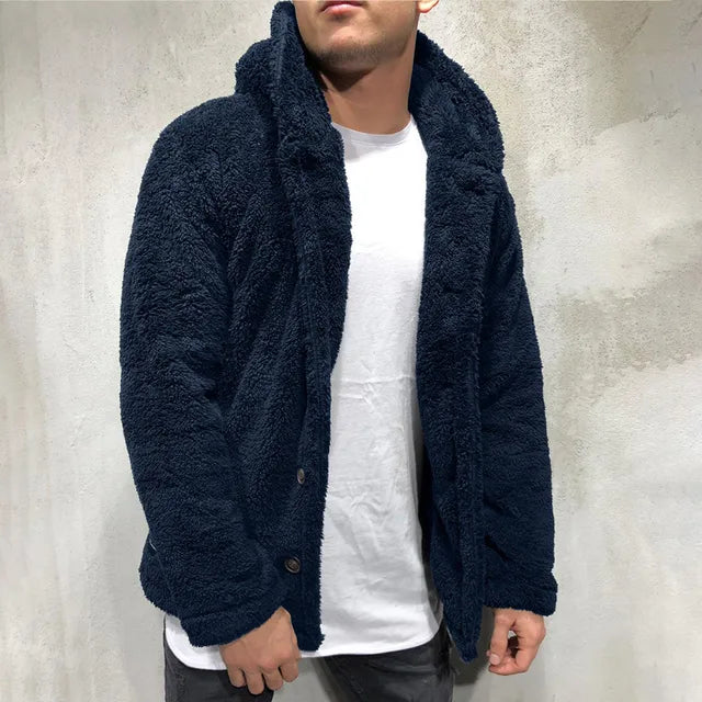 Luxury men's hooded sweater coat