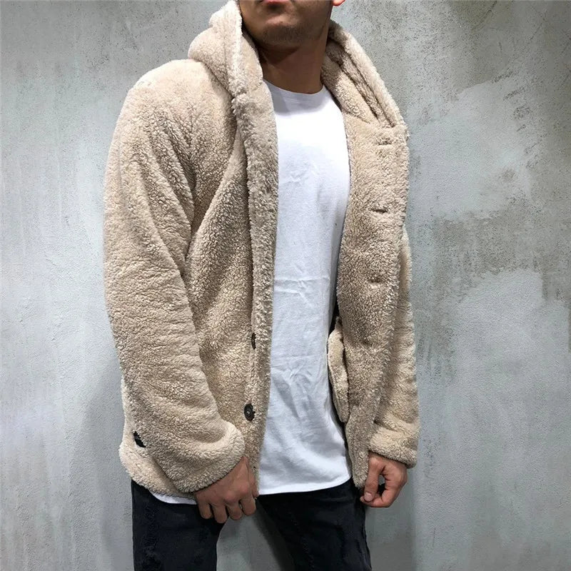 Luxury men's hooded sweater coat