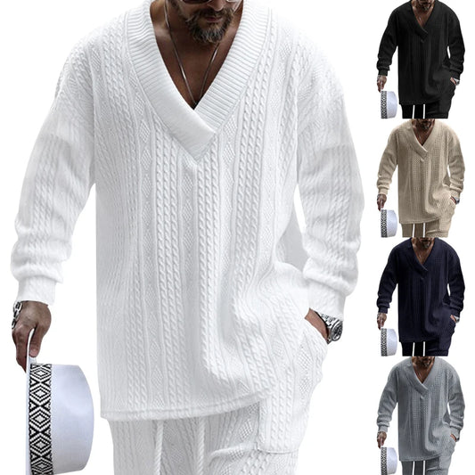 Men's V-Neck  Long-Sleeved Sweater