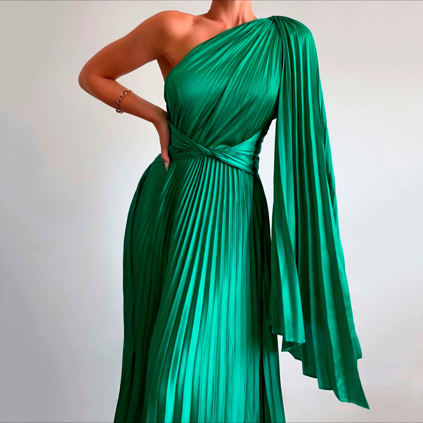 Sexy One Shoulder Pleated Dress