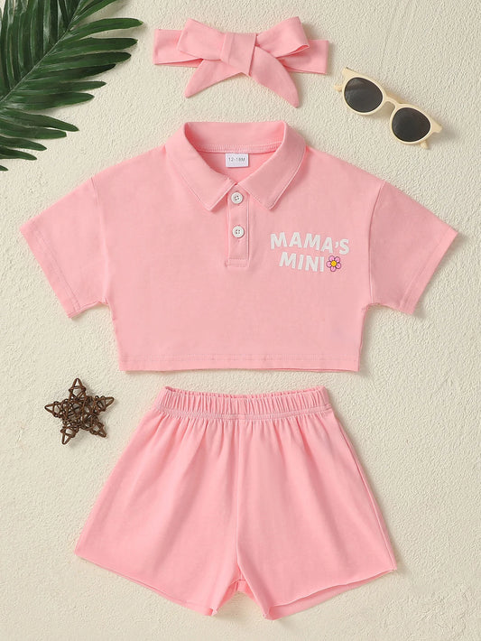 Shirt+Shorts+Headband 3pcs Set