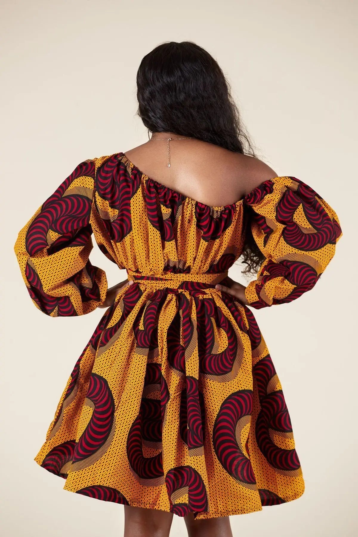 Off Shoulder African Print Dress