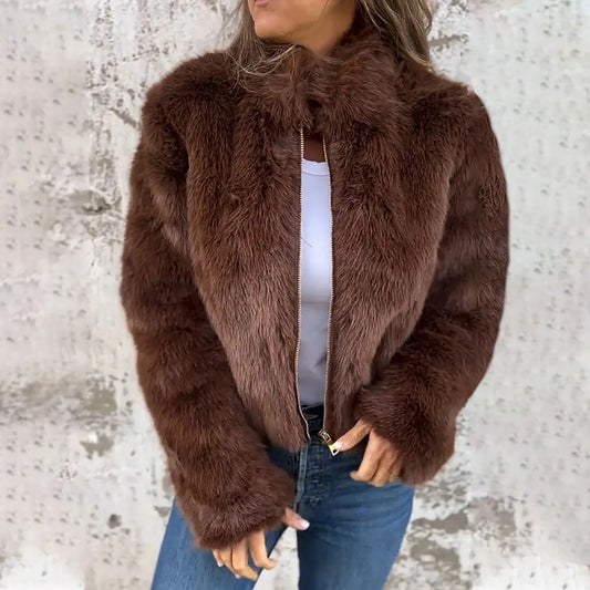 Faux Fur Jacket Slim Fit