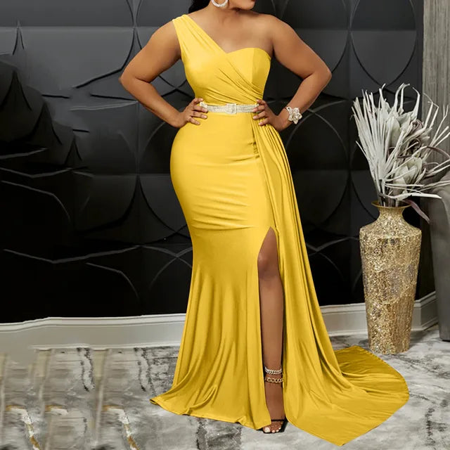 Elegant One Shoulder Formal Evening Dress